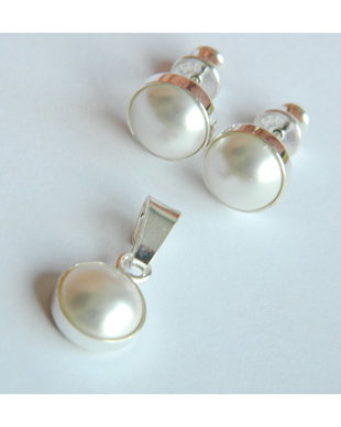 Set Swarovski Crystal White Pearl