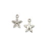 Charm floare, finisaj argintiu antichizat, 13x10 mm (cod 9-277)