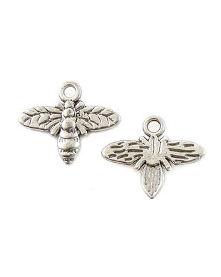 Charm albina, finisaj argintiu antichizat, 15,5x13 mm (cod 9-279)