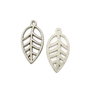 Charm frunza, finisaj argintiu antichizat, 22,5x11,5 mm (cod 9-283)