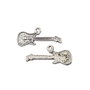 Charm chitara, finisaj argintiu antichizat, 10x25,5 mm (cod 9-289)