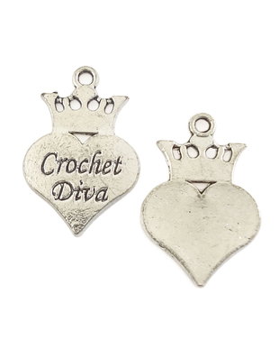 Charm inima, finisaj argintiu antichizat, 23,5x15,5 mm (cod 9-293)