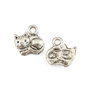 Charm pisica, finisaj argintiu antichizat, 15x14 mm (cod 9-297)
