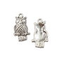 Charm bufnita, finisaj argintiu antichizat, 21,5x12 mm (cod 9-299)