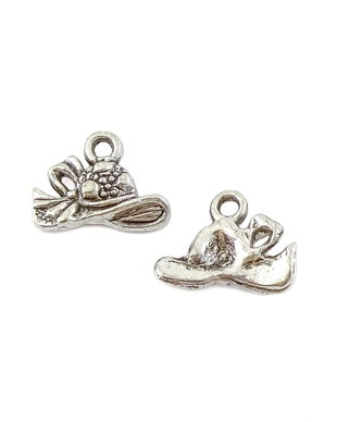 Charm palarie, finisaj argintiu antichizat, 13,5x10 mm (cod 9-301)