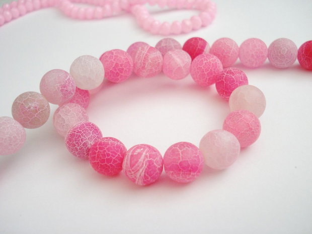1b Agata crackle fucsia 10mm