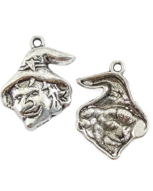 Charm vrajitoare, finisaj argintiu antichizat, 23x17 mm (cod 9-303)