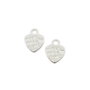Charm inima, finisaj argintiu, 12x9,5 mm (cod 9-307)