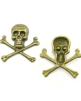 Charm craniu, finisaj bronz, 20x20 mm (cod 9-310)