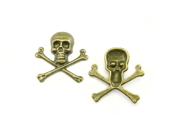Charm craniu, finisaj bronz, 20x20 mm (cod 9-310)