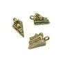 Charm felie de tort, finisaj bronz, 15x8 mm (cod 9-312)