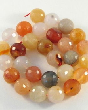 2597 - 20buc Agate multicolore fatetate 13,5mm