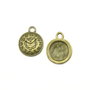 Charm ceas, finisaj bronz, 15,5x12,5 mm (cod 9-313)
