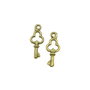 Charm cheie, finisaj bronz, 16x6 mm (cod 9-315)