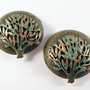 2625 - 2buc Elemente bronz patina oxidare verdigris copacel