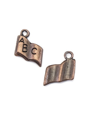 Charm abecedar, finisaj cupru antichizat, 15x11 mm (cod 9-321)