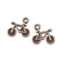 Charm bicicleta, finisaj cupru antichizat, 14,5x16 mm (cod 9-323)