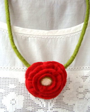 Red Flower Neckace
