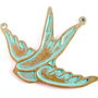 Pandantiv pasare bronz verdigris - 2630