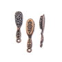Charm perie, finisaj cupru antichizat, 26x6 mm (cod 9-325)