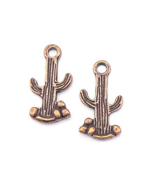 Charm cactus, finisaj cupru antichizat, 18x9,5 mm (cod 9-328)
