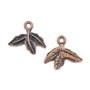Charm frunze, finisaj cupru antichizat, 16x18 mm (cod 9-329)