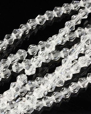 LMS410 - margele biconice albe- 4mm