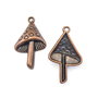 Charm ciuperca, finisaj cupru antichizat, 29,5x18 mm (cod 9-330)