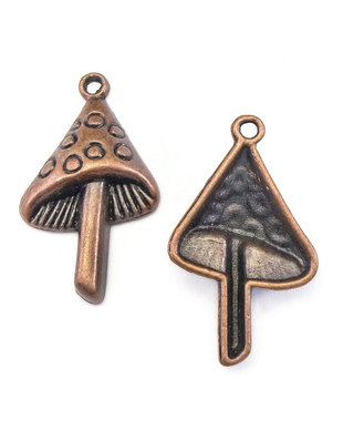 Charm ciuperca, finisaj cupru antichizat, 29,5x18 mm (cod 9-330)