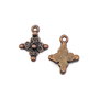 Charm floare, finisaj cupru antichizat, 17x13 mm (cod 9-332)