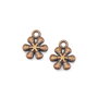 Charm floare, finisaj cupru antichizat, 13x11 mm (cod 9-333)