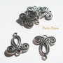 Lalea conector argintiu antichizat 2.9x19x22.5 mm