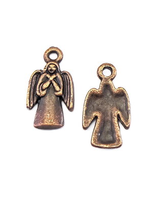 Charm inger, finisaj cupru antichizat, 18x10 mm (cod 9-336)