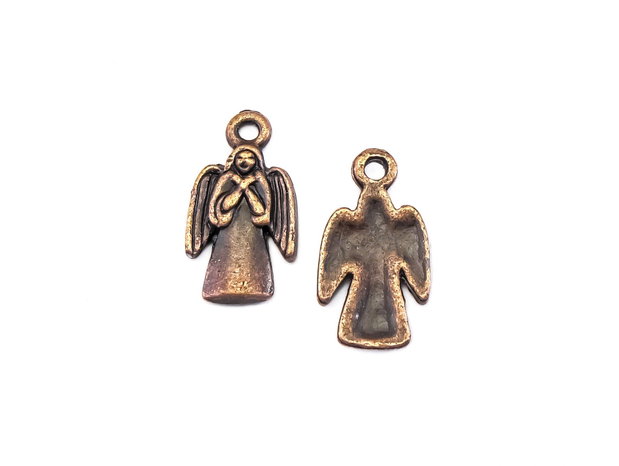 Charm inger, finisaj cupru antichizat, 18x10 mm (cod 9-336)