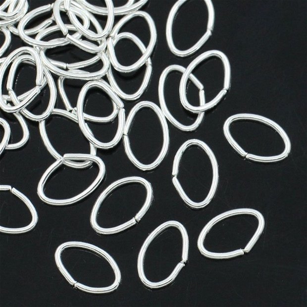 10b Zale ovale placate argint 8 x 5mm (SP0016)