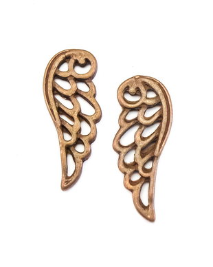 Charm aripa, finisaj cupru antichizat, 25x10 mm (cod 9-340)