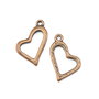 Charm inima, finisaj cupru antichizat, 19,5x11 mm (cod 9-346)