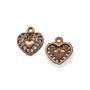 Charm inima, finisaj cupru antichizat, 13,5x12 mm (cod 9-347)