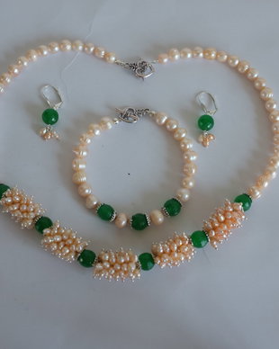 SET-ONIX VERDE SI PERLE DE CULTURA
