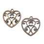 Charm inima, finisaj cupru antichizat, 22x20,5 mm (cod 9-350)
