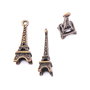 Charm turn Eiffel, finisaj cupru antichizat, 23x8 mm (cod 9-355)