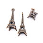 Charm turn Eiffel, finisaj cupru antichizat, 26x9 mm (cod 9-356)
