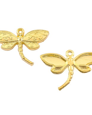 Charm libelula, finisaj auriu, 19,5x28,5 mm (cod 9-358)