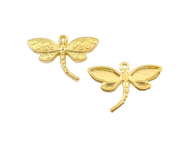 Charm libelula, finisaj auriu, 19,5x28,5 mm (cod 9-358)