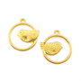 Charm pasare, finisaj auriu, 21x20 mm (cod 9-360)