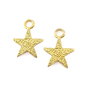 Charm stea, finisaj auriu, 20x15 mm (cod 9-361)
