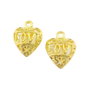 Charm inima, finisaj auriu, 19x15 mm (cod 9-363)