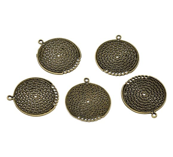 1b Pandantiv / chandelier metalic finisaj bronz 34 x31mm (bz 21)