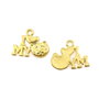 Charm pisica, finisaj auriu, 13x16,5 mm (cod 9-365)