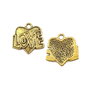Charm inima, finisaj auriu antichizat, 17,5x17,5 mm (cod 9-376)